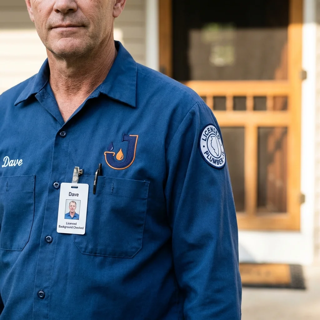 Licensed plumber showing ID badge in Silver Grove, KY