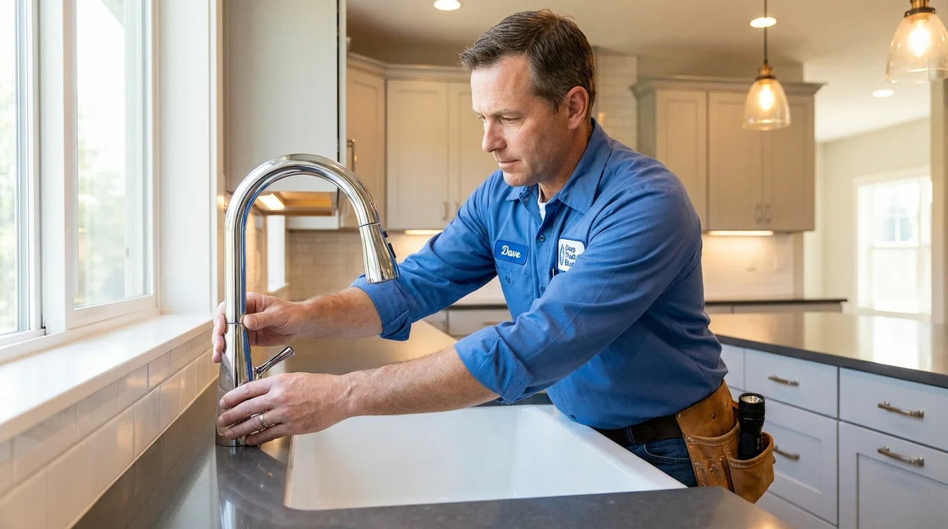 Kitchen faucet installation by Johns Plumbing LLC in Silver Grove
